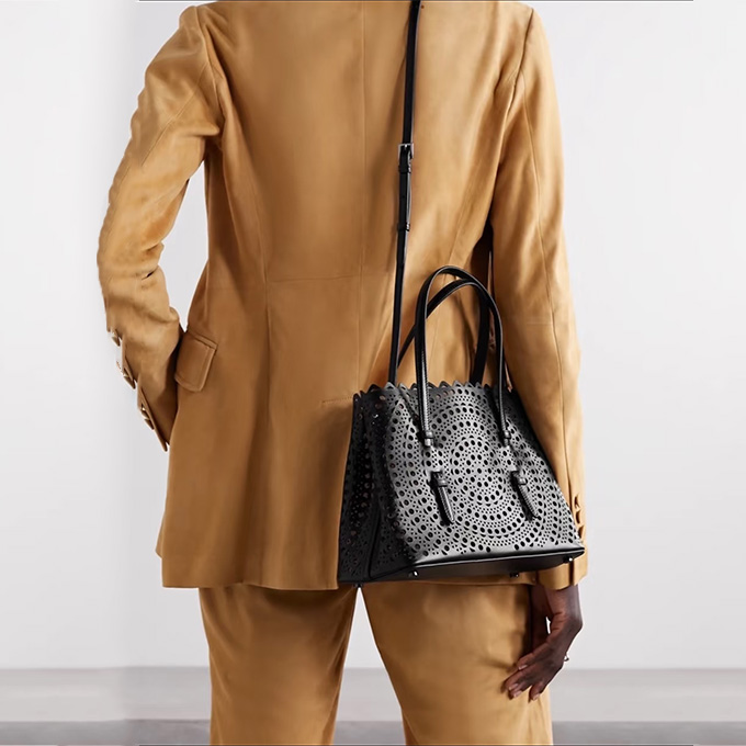 alaïa mina 32 laser cut tote handbag